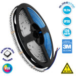 GLOBOSTAR® LUMAX 70267 Ταινία LED 19.2W/m 2145lm/m 120° DC 24V IP20 120 x SMD3535 Chip/m Πολύχρωμο RGB Dimmable - Sanan SMD Chip - M500 x Π1.5 x Υ0.2cm - Ρολό 5 Μέτρων - 5 Χρόνια Εγγύηση