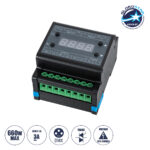 GLOBOSTAR® DIMMERAIL 73372 AC Trailing Edge DMX Dimmer Ράγας με 3 x 1A 220W Κανάλια AC 220-240V 3A 660W Max IP20 - DMX512 & RDM - Μ8 x Π9 x Υ6cm - 5 Χρόνια Εγγύηση