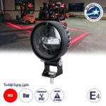 GloboStar® 85340 E4 Mark Forklift Safety Lights - Φώτα Προειδοποίησης & Διαγράμμισης Ασφαλείας για Περονοφόρα - Κλάρκ LED 8W DC 12-80V Αδιάβροχο IP67 Κόκκινο Μ8.5 x Π6.5 x Υ12cm
