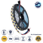 GLOBOSTAR® DIGIPRO 90603 Ψηφιακή Pixel Addressable Ταινία LED 14.4W/m 1296lm/m 120° DC 12V IP20 60 x SMD5050 Chip/m 60 x Pixel/m Θερμό Λευκό 2700K Dimmable SPI/TTL Protocol IC TM1908 - Sanan SMD Chip - Μ500 x Π1 x Υ0.2cm - Ρολό 5 Μέτρων - 5 Χρόνια Εγγύηση