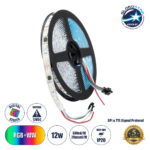 GLOBOSTAR® DIGIPRO 90773 Ψηφιακή Pixel Addressable Ταινία LED 12W/m 1080lm/m 120° DC 12V IP20 60 x SMD5050 Chip/m 20 x Pixel/m Πολύχρωμο RGB+WW Dimmable SPI/TTL Protocol IC TM1814/UCS1912/UCS2912 - Sanan SMD Chip - Μ500 x Π1 x Υ0.2cm - Ρολό 5 Μέτρων - 5 Χρόνια Εγγύηση