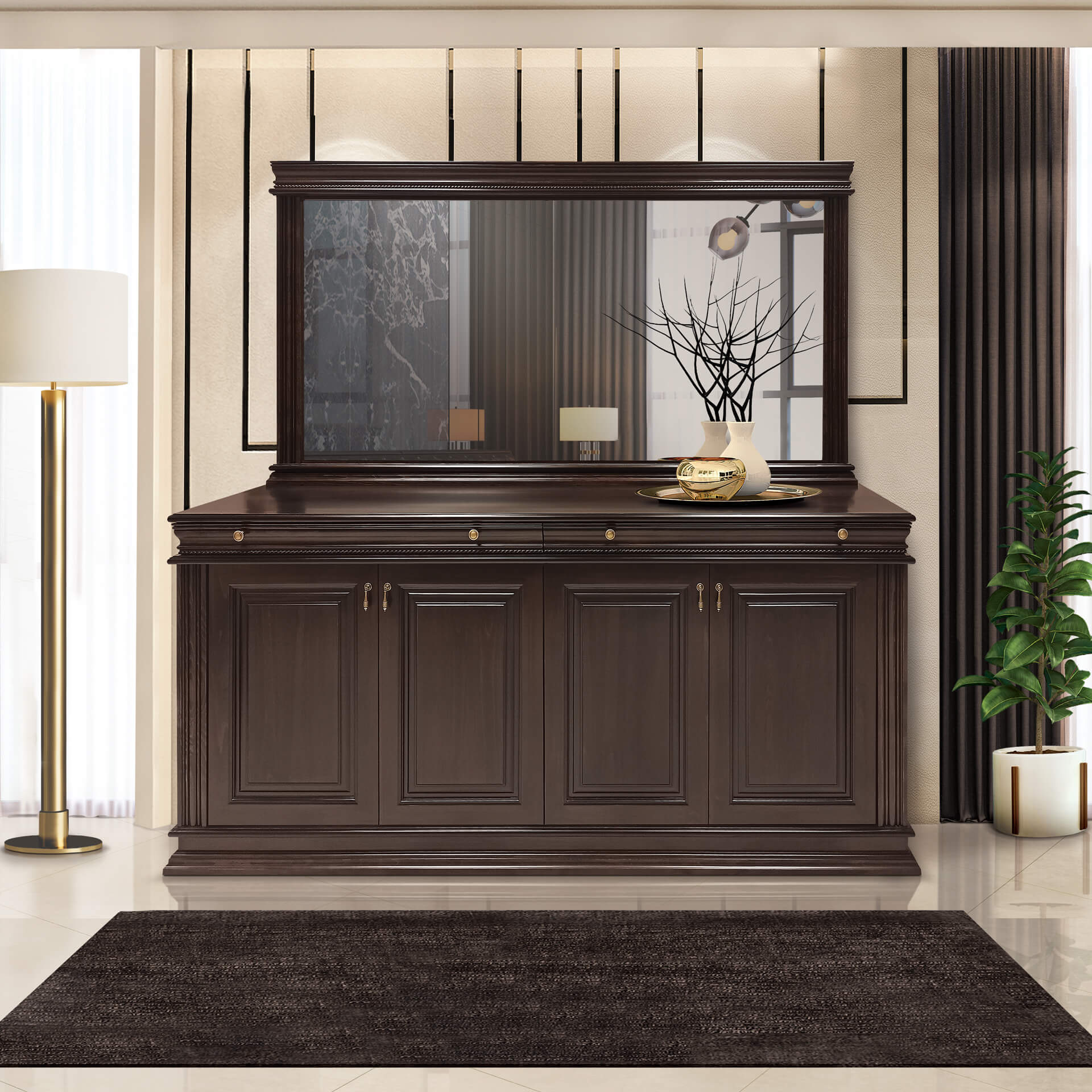 Μπουφές Alkistis & Καθρέπτης - Alexandros Furniture