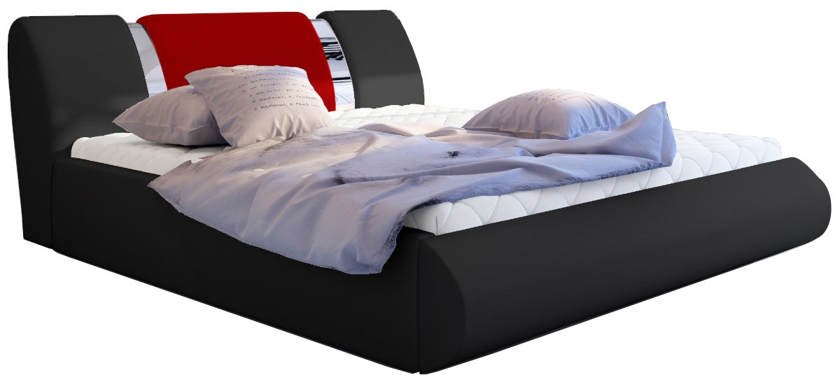 Επενδεδυμένο κρεβάτι Julius-160 x 200-Mauro-kokkino