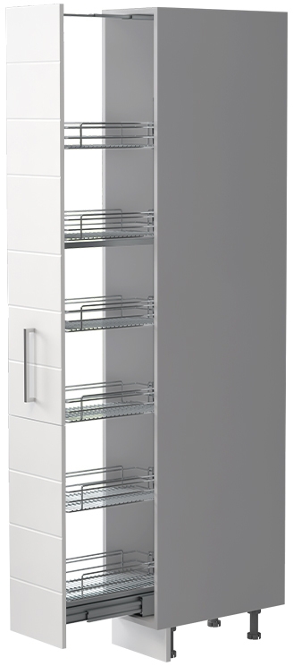 Επιδαπέδιο ντουλάπι ψηλό Hudson K21-30-1KZ-Γκρι Ανοιχτό - Λευκό