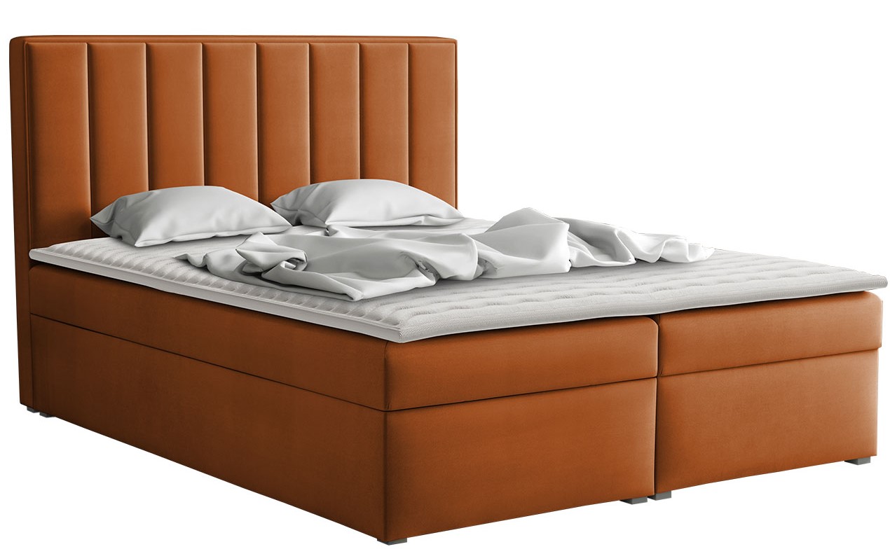 Επενδυμένο κρεβάτι ideal Box-Portokali-140 x 200