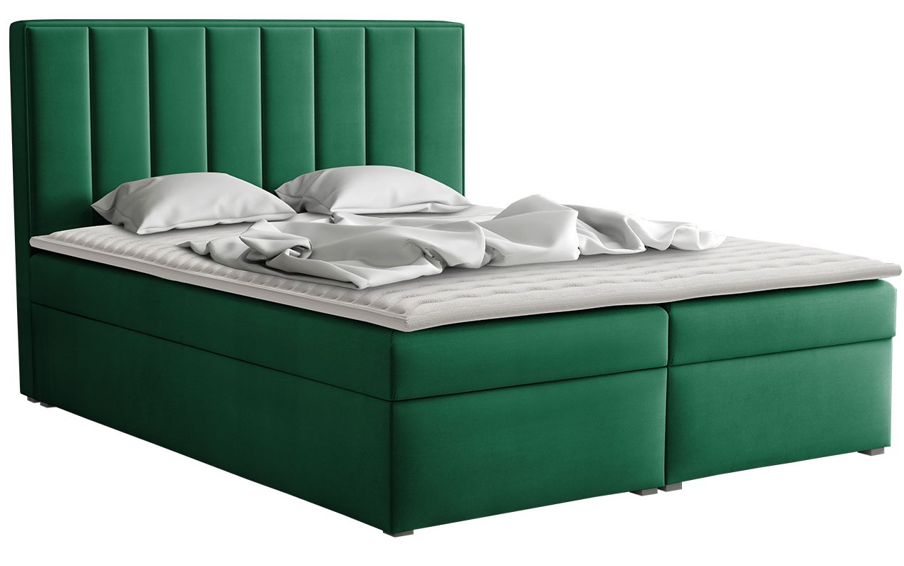 Επενδυμένο κρεβάτι ideal Box-Prasino-180 x 200