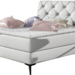 Επενδυμένο κρεβάτι Cambodia με στρώμα και ανώστρωμα-Leuko-140 x 200