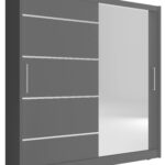 Ντουλάπα Mazoo συρόμενη-180 x 62 x 200 εκ.-Γκρι