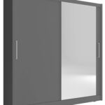 Ντουλάπα Malmo συρόμενη-200 x 62 x 214 εκ.-Γκρι
