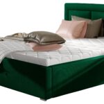 Επενδυμένο κρεβάτι Ross-140 x 200-Prasino-Χωρίς μηχανισμό ανύψωσης