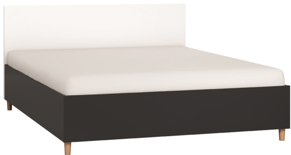 Κρεβάτι Simple-160 x 200-Μαύρο - Λευκό