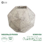 GloboStar® Artificial Garden BOROUGH 20782 Επιδαπέδιο Πολυεστερικό Τσιμεντένιο Κασπώ Γλάστρα - Flower Pot Λευκό με Μπεζ Μ30 x Π30 x Υ30cm