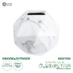 GloboStar® Artificial Garden BRIXTON 20784 Επιδαπέδιο Πολυεστερικό Τσιμεντένιο Κασπώ Γλάστρα - Flower Pot Λευκό Μ30 x Π30 x Υ30cm