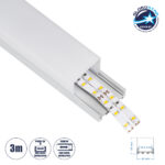 GloboStar® SURFACEPENDANT-PROFILE 70864-3M Προφίλ Αλουμινίου - Βάση & Ψύκτρα Ταινίας LED με Λευκό Γαλακτερό Κάλυμμα - Επιφανειακή & Κρεμαστή Χρήση - Πατητό Κάλυμμα - Ασημί - 3 Μέτρα - Μ300 x Π4.5 x Υ4.2cm