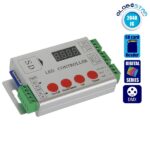 GloboStar® 73444 LED Digital RGB Controller DMX512 & Κάρτα SD για LED Digital RGB Προϊόντα 5v - 12v - 24v HC03 2048 IC Μ12xΠ7xΥ2.5