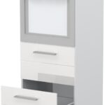 Επιδαπέδιο ντουλάπι φούρνου ψηλό Hudson K14-60-2MB-Λευκό - Λευκό γυαλιστερό