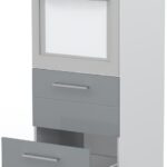 Επιδαπέδιο ντουλάπι φούρνου ψηλό Hudson K14-60-2MB-Λευκό - Γκρι