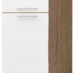 Επιδαπέδιο ντουλάπι ψηλό Hudson K23-60-1KF-Φυσικό σκούρο - Λευκό