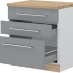 Επιδαπέδιο ντουλάπι Hudson R-80-3MBOX-Λευκό - Γκρι