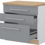 Επιδαπέδιο ντουλάπι Hudson R-90-3MBOX-Λευκό - Γκρι
