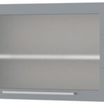 Ντουλάπι κρεμαστό Hudson V5-90-1KSP με βιτρίνα-Λευκό - Γκρι