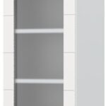 Ντουλάπι κρεμαστό Hudson V7-40-1KS με βιτρίνα-Λευκό - Λευκό γυαλιστερό