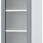 Ντουλάπι κρεμαστό Hudson V7-45-1KS με βιτρίνα-Λευκό - Γκρι