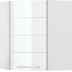 Ντουλάπι κρεμαστό γωνιακό Hudson V7-UG-1K-Λευκό - Λευκό γυαλιστερό