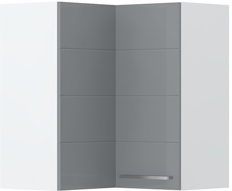 Ντουλάπι κρεμαστό γωνιακό Hudson V7-UG-2K-Λευκό - Γκρι