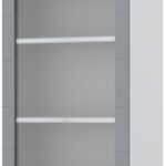 Ντουλάπι κρεμαστό Hudson V9-60-1KS με βιτρίνα-Λευκό - Γκρι