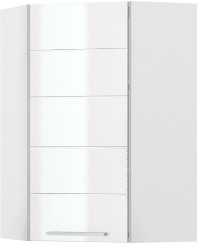 Ντουλάπι κρεμαστό γωνιακό Hudson V9-UG-1K-Λευκό - Λευκό γυαλιστερό