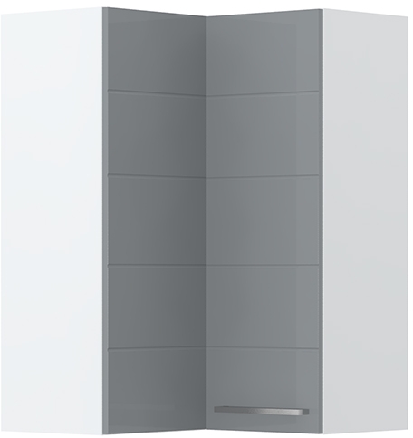 Ντουλάπι κρεμαστό γωνιακό Hudson V9-UG-2K-Λευκό - Γκρι