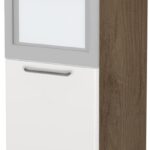Επιδαπέδιο ντουλάπι φούρνου ψηλό Modena K14-60-1KR-Φυσικό σκούρο - Λευκό γυαλιστερό
