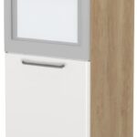 Επιδαπέδιο ντουλάπι φούρνου ψηλό Modena K14-60-1KR-Δρυς - Λευκό γυαλιστερό