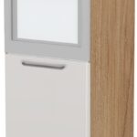 Επιδαπέδιο ντουλάπι φούρνου ψηλό Modena K14-60-1KR-Καρυδί - Γκρι ανοιχτό