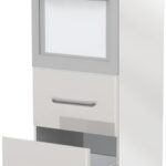 Επιδαπέδιο ντουλάπι φούρνου ψηλό Modena K14-60-2MB-Λευκό γυαλιστερό - Γκρι Ανοιχτό