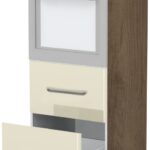 Επιδαπέδιο ντουλάπι φούρνου ψηλό Modena K14-60-2MB-Φυσικό σκούρο - Μπεζ