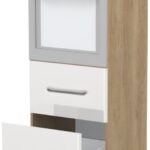 Επιδαπέδιο ντουλάπι φούρνου ψηλό Modena K14-60-2MB-Δρυς - Λευκό γυαλιστερό