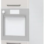 Επιδαπέδιο ντουλάπι φούρνου ψηλό Modena K23-60-2KR-Λευκό γυαλιστερό - Γκρι Ανοιχτό