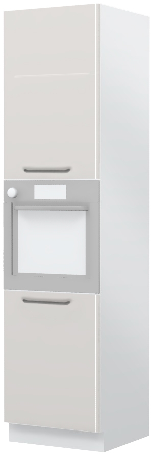 Επιδαπέδιο ντουλάπι φούρνου ψηλό Modena K23-60-2KR-Λευκό γυαλιστερό - Γκρι Ανοιχτό