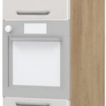 Επιδαπέδιο ντουλάπι φούρνου ψηλό Modena K23-60-2KR-Δρυς - Γκρι ανοιχτό