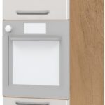 Επιδαπέδιο ντουλάπι φούρνου ψηλό Modena K23-60-2KR-Καρυδί - Γκρι ανοιχτό