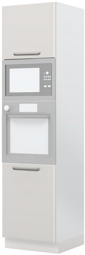 Επιδαπέδιο ντουλάπι φούρνου ψηλό Modena K23-60-RM-Λευκό γυαλιστερό - Γκρι Ανοιχτό