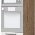 Επιδαπέδιο ντουλάπι φούρνου ψηλό Modena K23-60-RM-Φυσικό σκούρο - Λευκό γυαλιστερό