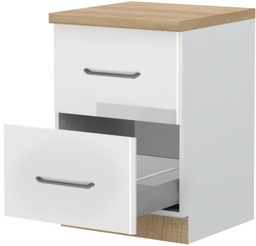 Επιδαπέδιο ντουλάπι Modena R-60-2MBOX-Λευκό - Λευκό γυαλιστερό