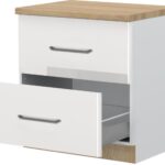 Επιδαπέδιο ντουλάπι Modena R-80-2MBOX-Λευκό - Λευκό γυαλιστερό