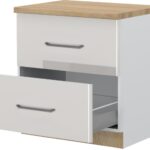 Επιδαπέδιο ντουλάπι Modena R-80-2MBOX-Λευκό - Γκρι ανοιχτό