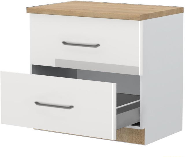 Επιδαπέδιο ντουλάπι Modena R-90-2MBOX-Λευκό - Λευκό γυαλιστερό