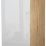 Επιδαπέδιο ντουλάπι ψηλό Raval K14-60-1KF-Φυσικό - Λευκό γυαλιστερό