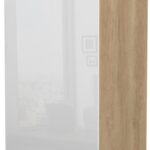 Επιδαπέδιο ντουλάπι ψηλό Raval K14-60-1KF-Δρυς - Λευκό γυαλιστερό